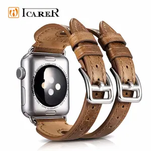 ICARER Echtem Leder Band für Apple Uhr 2 Riemen