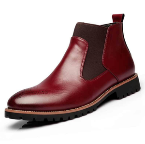 UP-0081J Casual PU Leather scarpe eleganti nere antiscivolo da uomo slip on stivaletti - Product Image 4