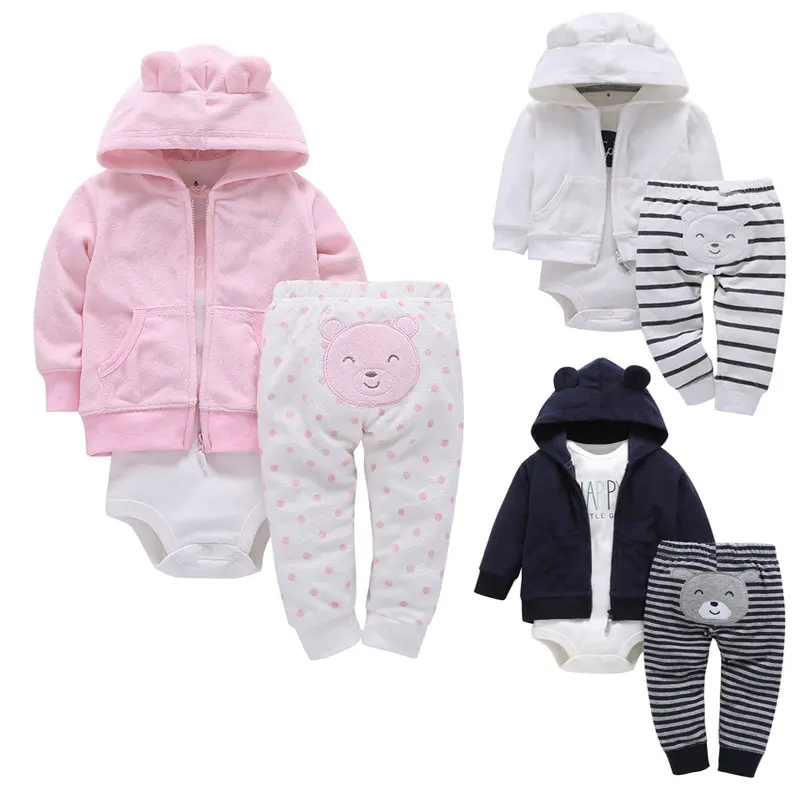 Wholesale Infant Girls Boutique Clothing Sets Winter Cotton Toddler Girls Costume Fashion Newborn Baby Clothes Set Babyanzug