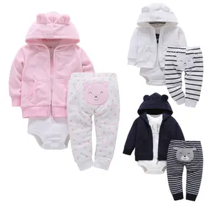 卸売幼児女の子ブティック服セット冬綿幼児女の子コスチュームファッション新生児服セットBabyanzug