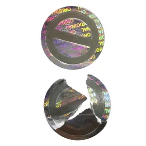 Custom fragile paper security seals hologram sticker with strong glue