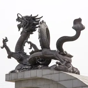 Китайский бронзовый воспроизводства металлическое ремесло в натуральную величину статуи дракона