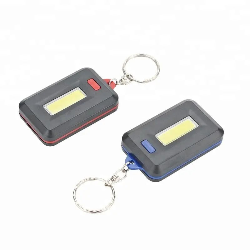 Hadiah Promosi Mini Ukuran Tinggi Terang Kering Baterai COB Gantungan Kunci Lampu