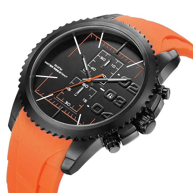Best DK&YT Beautiful Appearance Stainless Steel Back Quartz Movement Luxury Watch Model DU.430050G-A Silicone Band Water