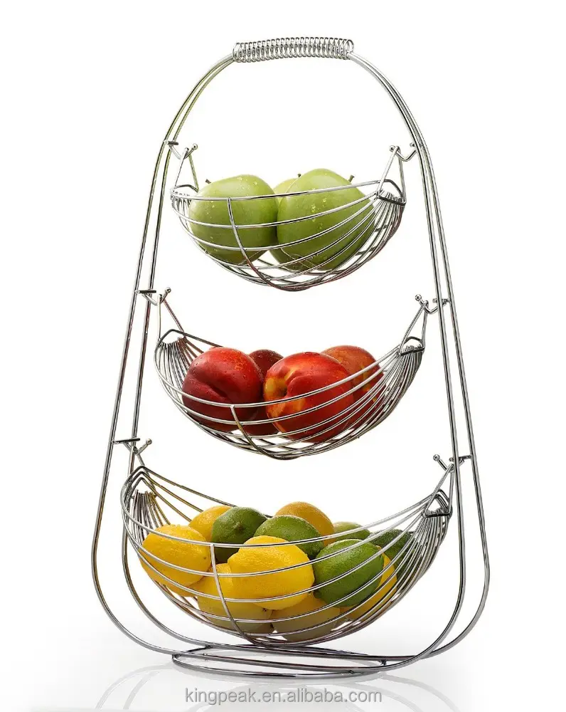 Hot Selling 3-Tier Fruit Basket Bowl Countertop Fruit Stand Separable Hanging Basket for Vegetables Snacks and Household Items