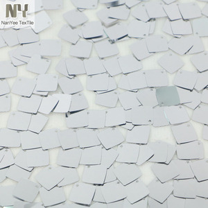 Tissu à paillettes carrées argentées brillantes en tissu uni Nanyee Textile sur filet <span class=keywords><strong>blanc</strong></span> - Product Image 6