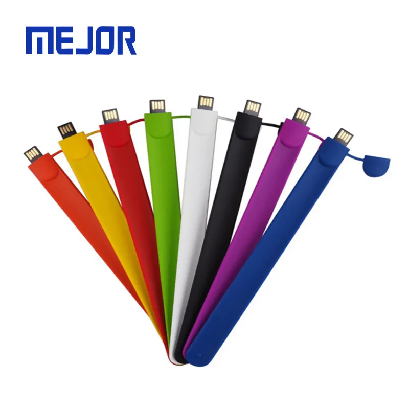 Coloré en caoutchouc stylo lecteur 4G mémoire flash 16G bracelet magnétique 32g Silicone USB Bracelet claque