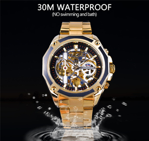 FORSINING-reloj mecánico automático para hombre, con diseño 3D real, esfera dorada, WINNER, 119 - Product Image 2