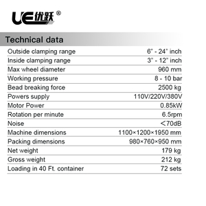 UE-906B Moto <span class=keywords><strong>Pneu</strong></span> <span class=keywords><strong>Machine</strong></span> de Démontage - Product Image 6