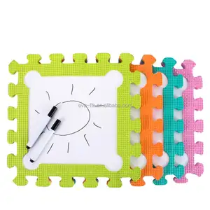 Commercio all'ingrosso Portatile Eco-Friendly Impermeabile Morbida Schiuma EVA Stuoia Di Puzzle tappetini per i bambini con le Penne per La Scrittura e il Disegno