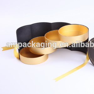 Caja de Regalo Redonda de Cartón Rígido de Lujo para Exhibición de Chocolates, con Cuatro Capas, Personalizable - Product Image 4