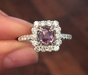 Natural Alexandrite 14k White <strong>Gold</strong> Diamond <strong>Cocktail</strong> Engagement <strong>Ring</strong> - Product Image 6