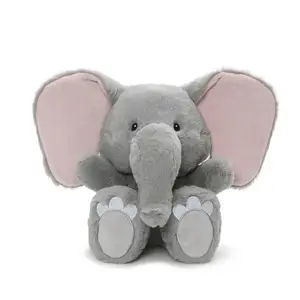 柔软和亲肤毛绒大象玩具灰色动物娃娃 OEM 野生动物玩具