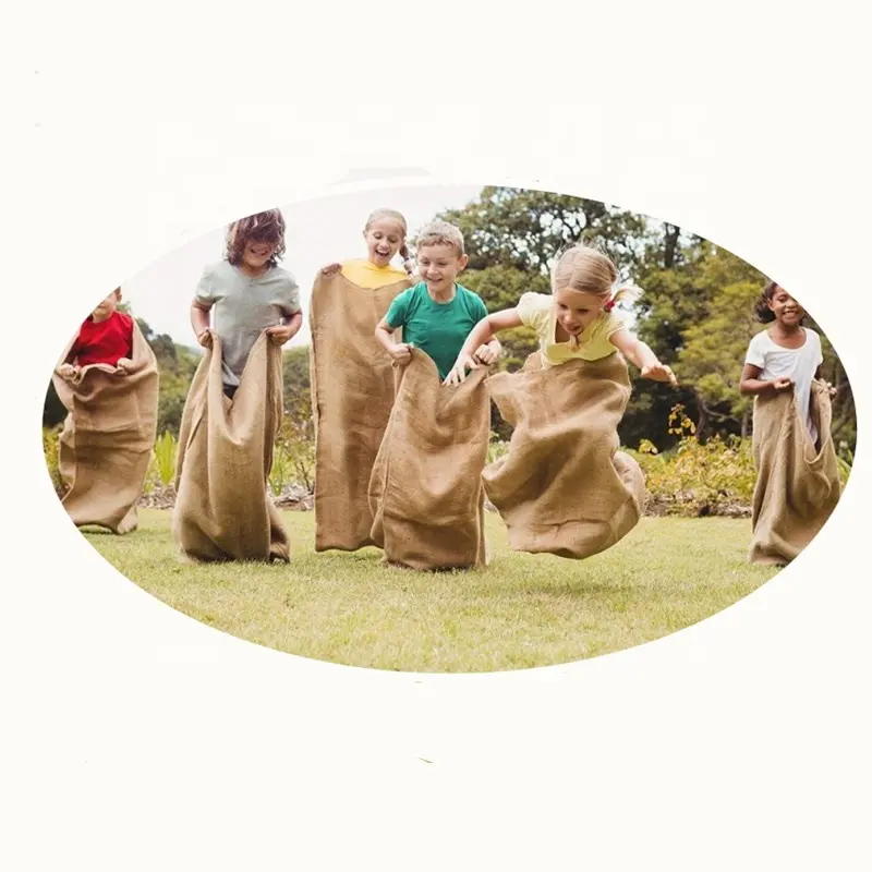 Premium Jute Course De Sac Sacs Pour La Fête D'anniversaire Jeu Pour Enfants et Adultes