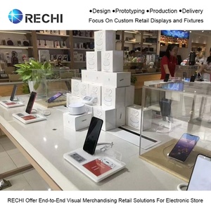RECHI Mobile Phone Shop Retail <span class=keywords><strong>Display</strong></span> <span class=keywords><strong>Counter</strong></span> Tisch mit Leucht kasten & Telefon zubehör Aufbewahrung schrank für Electronic <span class=keywords><strong>Store</strong></span> - Product Image 3