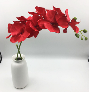 ดอกไม้ยางเทียมสีส้มเดี่ยวกล้วยไม้สิงคโปร์ทำ - Product Image 5