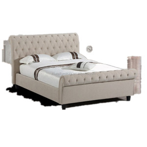 Cama de tapicería de terciopelo aplastado, cuero de imitación, tela de lino, color gris y plateado - Product Image 1