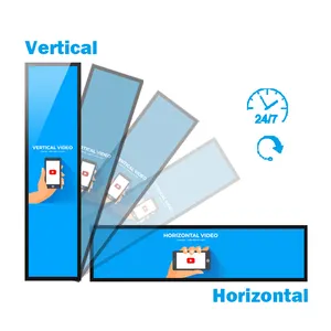 23.1英寸 1920x158 WiFi 超宽拉伸酒吧液晶标牌货架显示播放器