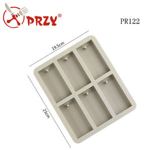 Moules pour tablettes de gypse en silicone, moules à bougies rectangulaires de 6 cavités - Product Image 2