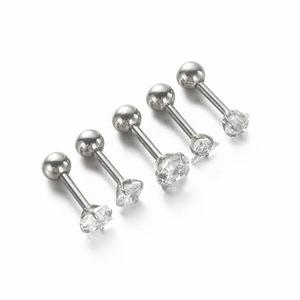 Moda per bambini 316L in acciaio inox per il corpo di nozze <span class=keywords><strong>Piercing</strong></span> gioielli stella cuore tondo zircone Tragus cartilagine orecchini - Product Image 2