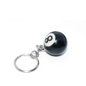 时尚创意台球泳池钥匙扣球球钥匙圈幸运黑色 8 钥匙扣 25毫米树脂球首饰礼品