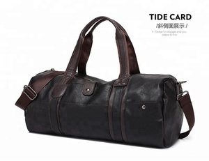 Crazy horse pu hombres bolsa de lona Hombre bolsas de viaje bolsa de lona de cuero - Product Image 2
