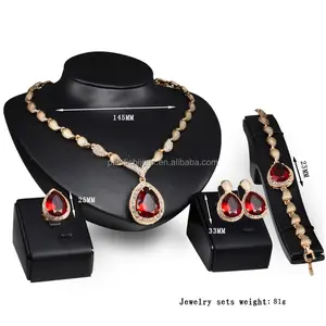 luxury modern vintage big gold plated jewellery sets gold filled costume chunky jewelry set