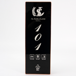 <strong>Rectangle</strong> Hotel Touch Doorbell Led Light House <strong>Number</strong> Door <strong>Plate</strong> with Rose Gold Frame - Product Image 2