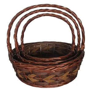 YRMT-cesta de regalo tejida con chip de madera, cesta vacía de regalo de Navidad, personalizada, barata, venta al por mayor