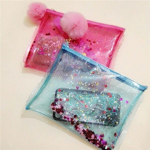 Mới nhất thời trang long lanh PVC mỹ phẩm <span class=keywords><strong>Pouch</strong></span> cho cô gái paillette mô hình dây kéo đóng cửa Túi - Product Image 3
