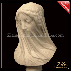 <span class=keywords><strong>Escultura</strong></span> de Busto de Mujer Velada de Mármol Blanco a Tamaño Real - Product Image 5