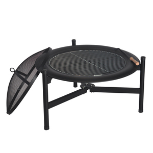 SEJR 32 بوصة حديقة سوداء سلة النار حفرة مع مقبض خشب بوكر 81X81X58cm - Product Image 2