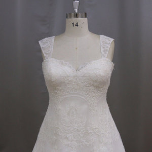 ZM703 perlée lourde dentelle dos nu robe de <span class=keywords><strong>mariage</strong></span> avec détachable cap manches plus la taille robes de mariée taille 34 - Product Image 3