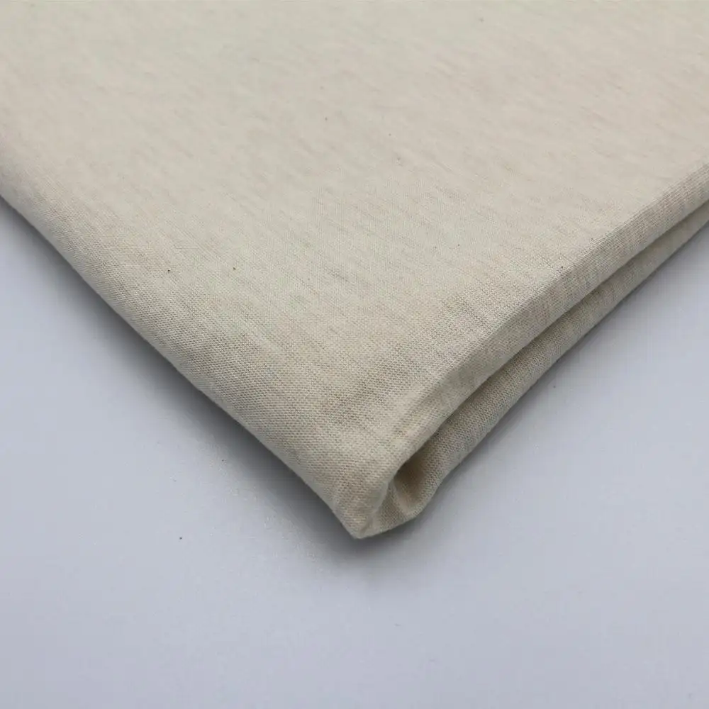 40S silver fiber combed cotton antibacterial knitted natural white non-elastic fabric for underwear