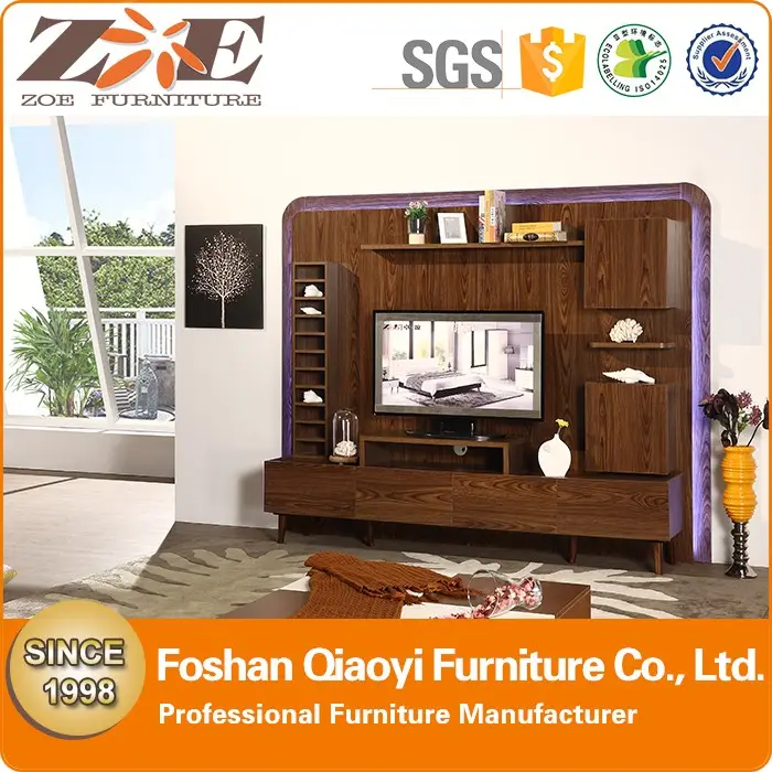 Foshan tv moderno diseño de la unidad para el salón/sala de estar muebles tv lcd muebles de pared/modernas unidades de pared tv