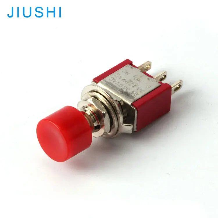 PS-102 Mini 3 pin push button switch 6mm momentary red green black head DS-612