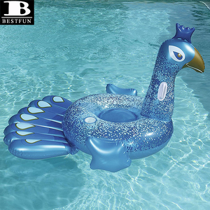 Flotteur de piscine paon gonflable personnalisé en usine, radeau en forme d'animal de style limousine pour jouer à l'eau, grand cavalier et plaisir de piscine de luxe - Product Image 3