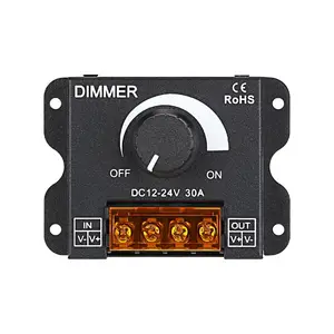 DC 12V 24V 30A 360W ayarlanabilir parlaklık lamba ampulü şerit sürücü tek renk ışık kontrolörü LED ışık döner Dimmer