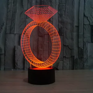 Forma de decoración 3D ilusión led acrílico escritorio luz de noche económica temática extraña vengadores mágicos para adultos