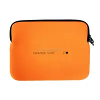 Kustom Sederhana Klasik Zipper Orange Neoprene Lengan Laptop dengan Logo Percetakan