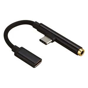 USB Tipe C Ke 3.5Mm, Kabel Adaptor Pengisi Daya Headphone Jack Audio 2 In 1