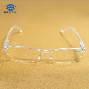 Men Women Transparent Frameless Resin Reading Glasses Diopter Presbyopia Spectacles 1.0 2.0 2.5 3.0 3.5 4.0 Stylish Transparent