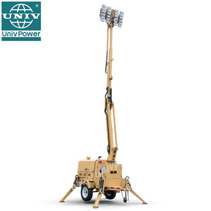 Hệ Thống Năng Lượng Mặt Trời Chất Lượng Cao <span class=keywords><strong>LED</strong></span> Light Tower <span class=keywords><strong>Generator</strong></span> AC Single Phase 10KVA Portable <span class=keywords><strong>LED</strong></span> Chiếu Sáng Tháp 9M Thủy Lực Mast - Product Image 1