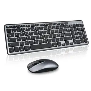 Fabrika fiyat kaliteli ince hafif 2.4Ghz kablosuz fare klavye combo İngiltere ES düzeni bilgisayar laptop için