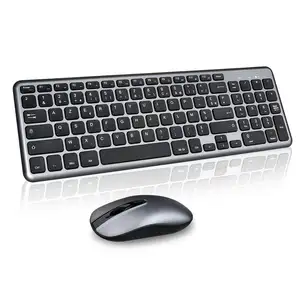 Clavier souris sans fil, 2.4Ghz, léger et de bonne qualité, combo UK, disposition pour ordinateur portable, nouveau prix d'usine