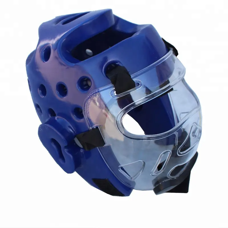 Sport head safety guard karate sparring helmet gear with face shield mask for kids