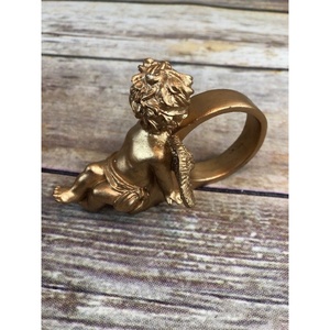 Anneaux <span class=keywords><strong>de</strong></span> <span class=keywords><strong>serviette</strong></span> en métal vintage en laiton plaqué or antique, faits à la main, décoratifs, <span class=keywords><strong>de</strong></span> Noël, en gros, pas cher - Product Image 6