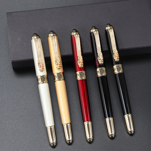 Stylo plume Dragon Fountain avec clip en forme de dragon gravé, stylo à encre décoratif avec pointe en iridium et anneau gravé - Product Image 2