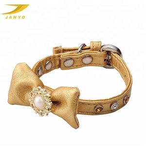 Hete Verkoop Groothandel Diamanten Vlinderdas Hoge Kwaliteit Leren Hondenhalsband - Product Image 3