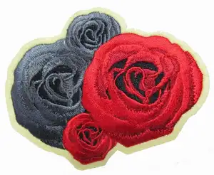 Custom Felt Iron On Applique Embroidery Flower Patch, Custom Heat Press Hat Patch